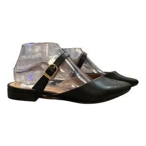 Dolce Vita Pointed Toe Slingback Flats - Black‎ Ankle Strap Buckle Shoes